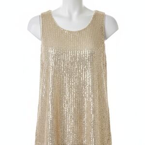 Elegant Champagne Sequin Women's Top